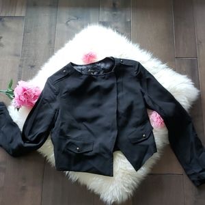 90's Style Black Asymmetrical Military Jacket